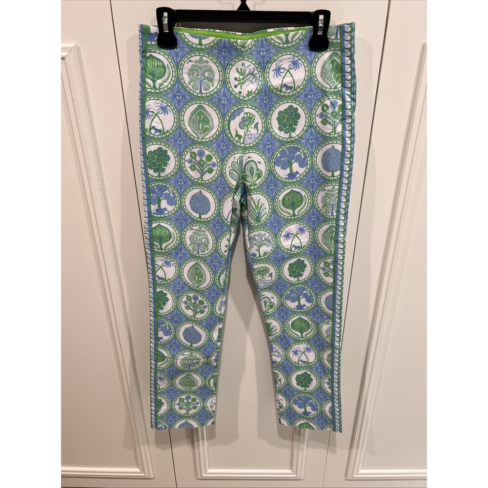 Gretchen Scott Geo Medallion Print Ankle Pants Pull On Resort Maximalist Fun